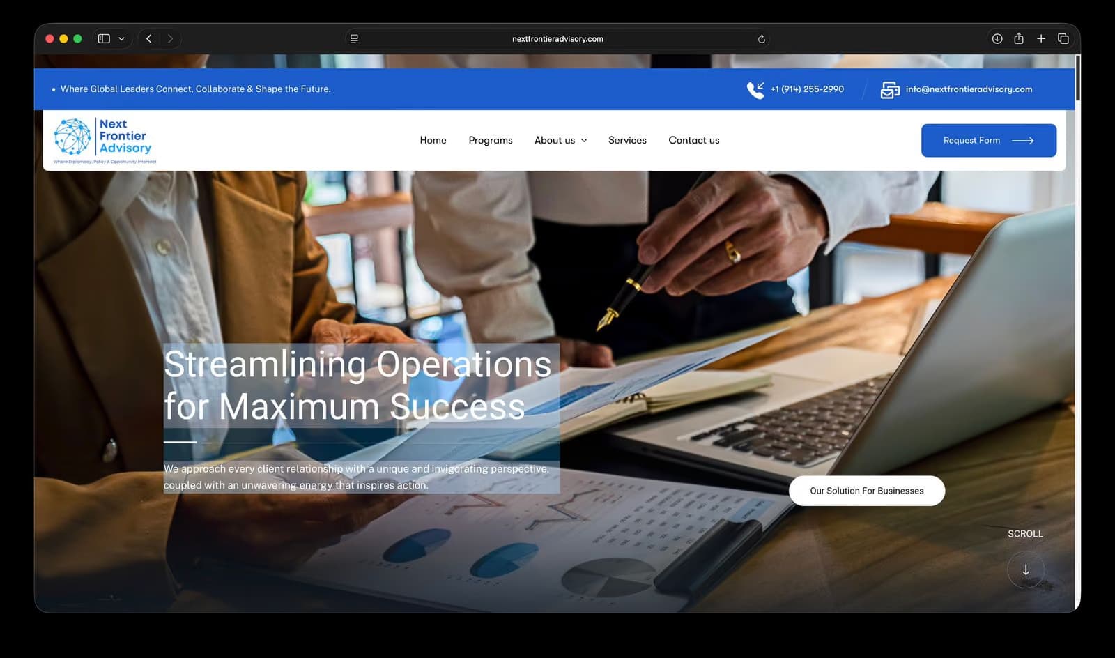 Advisory Website screenshot 1