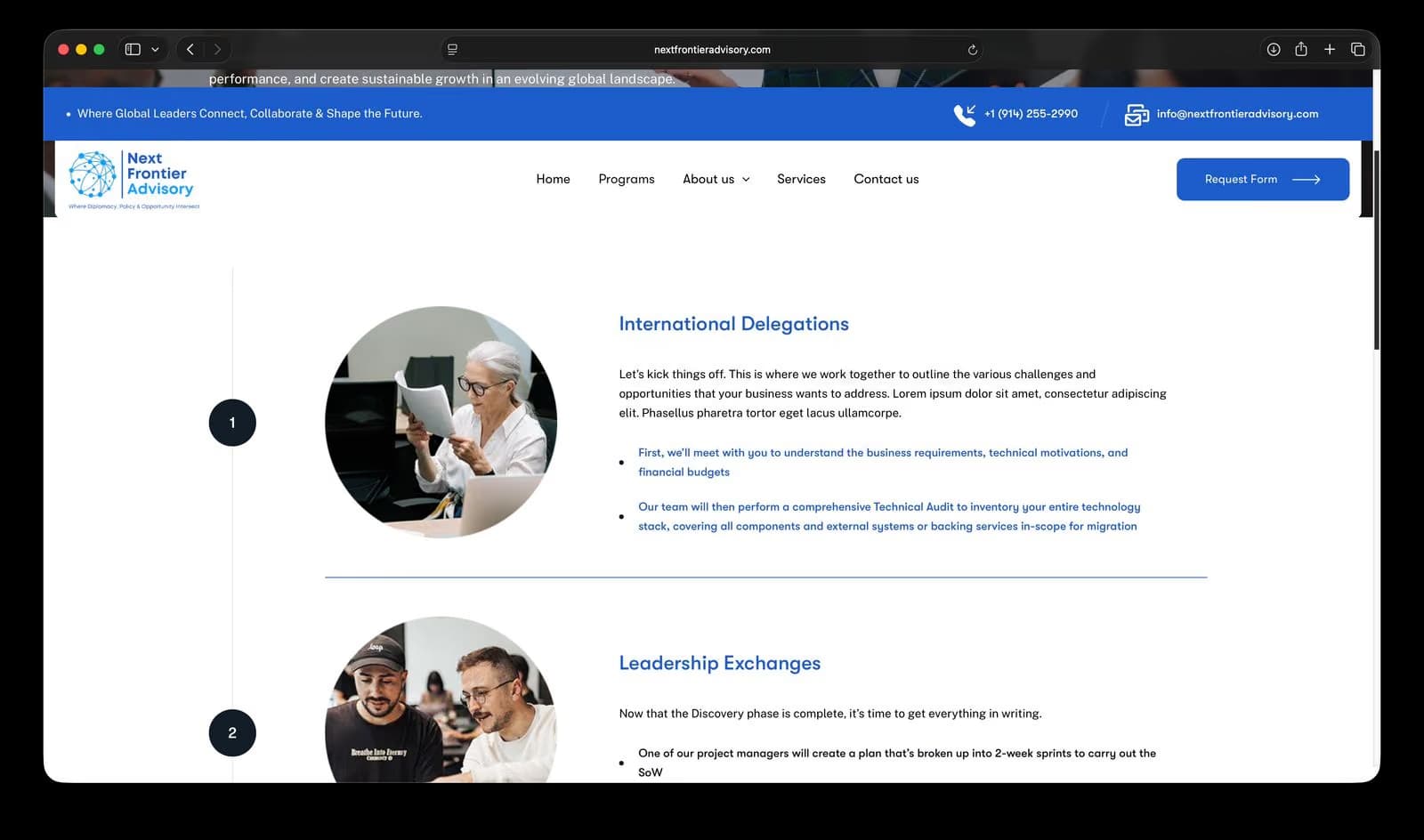 Advisory Website screenshot 3