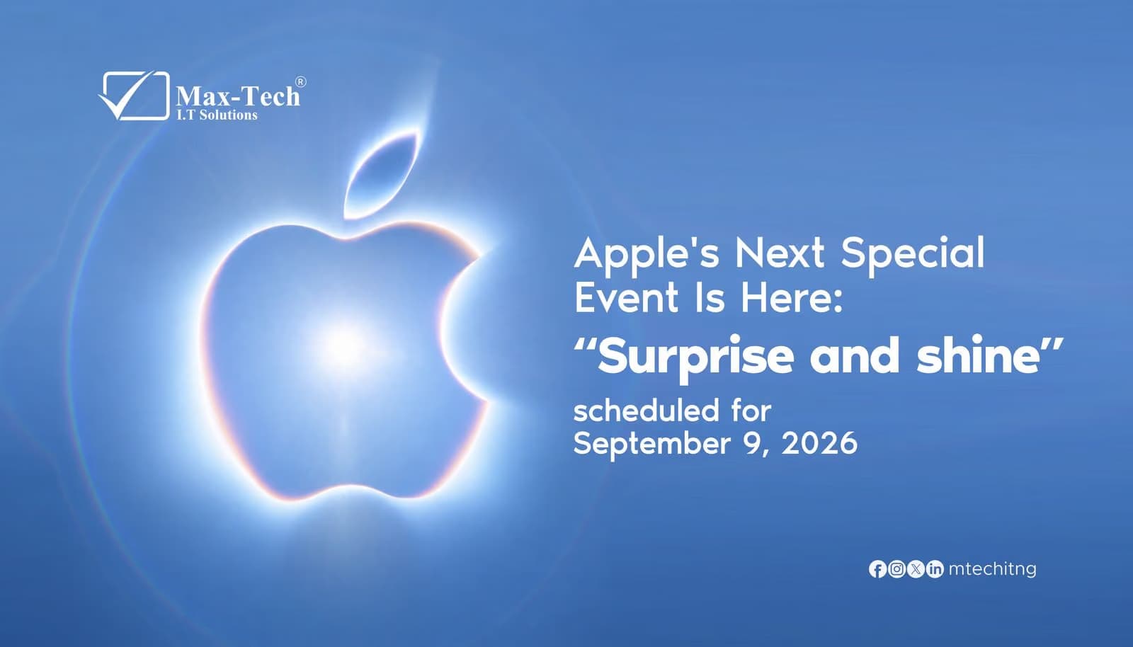 Apple's Next Special Event Is Here: "Surprise and Shine"