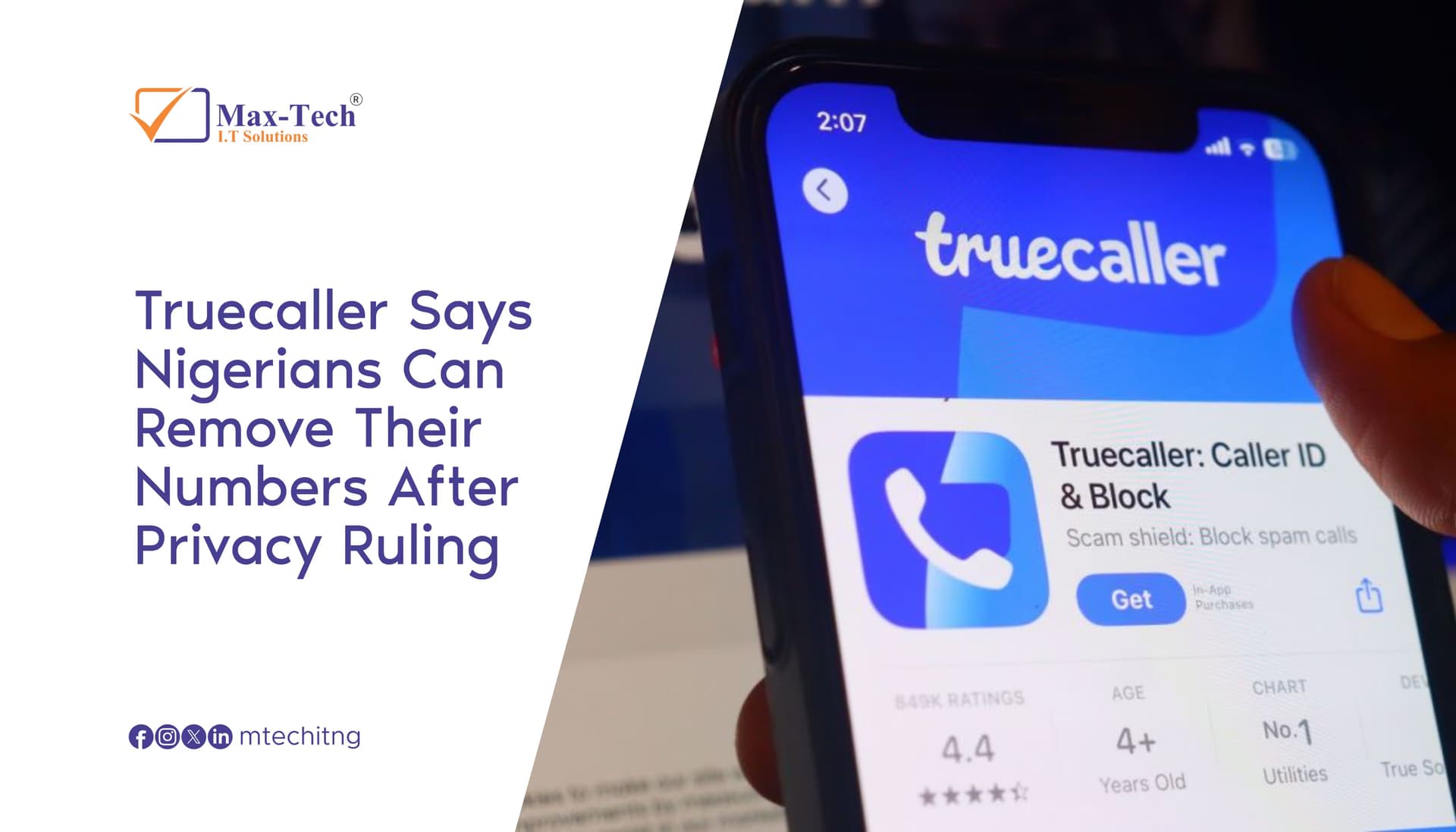 Truecaller Says Nigerians Can Remove Their Numbers After Privacy Ruling.
